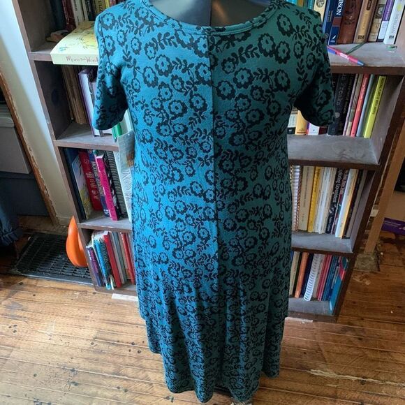 Lularoe green floral travel comfortable high low XS dress - Picture 2 of 3